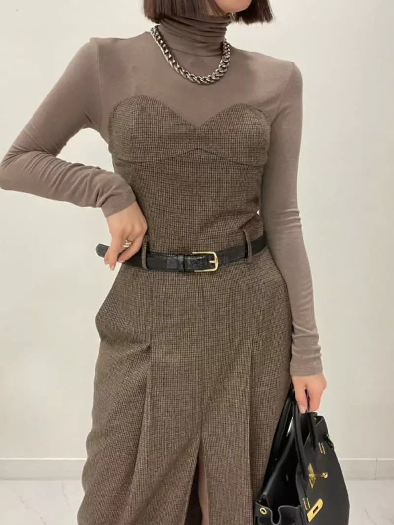 Auver_Fit - Korean Women Fashion - #momslook - Hound One-piece - 3