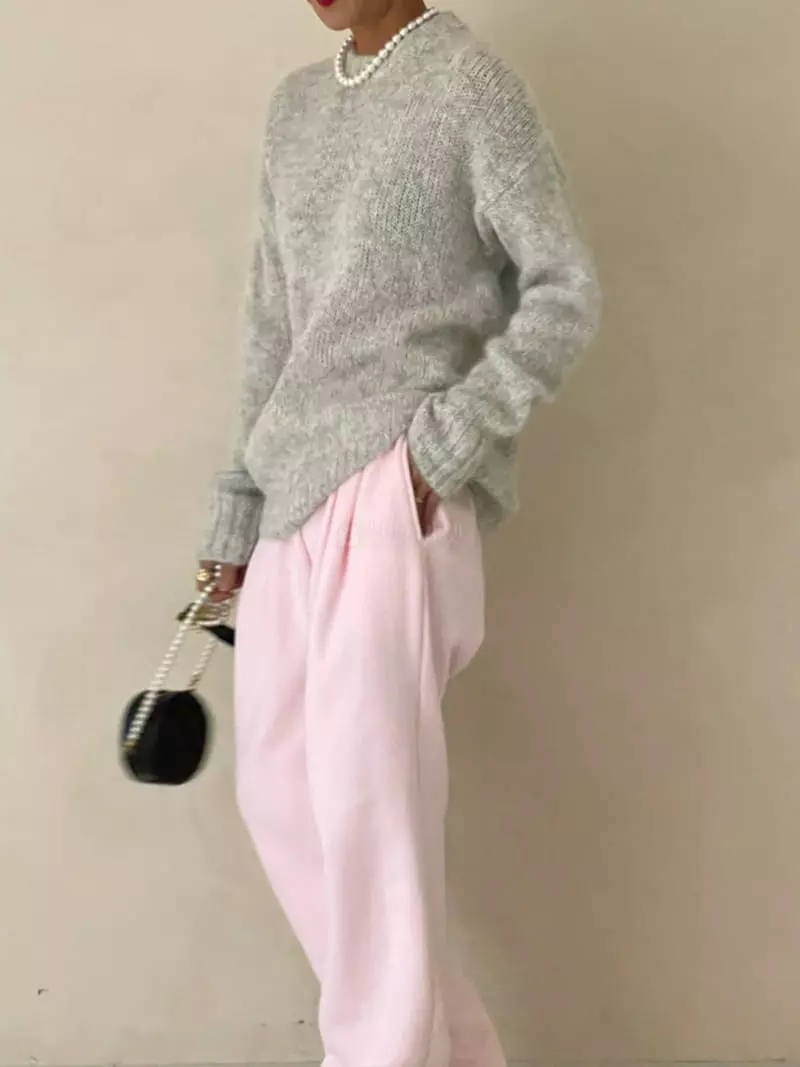 Auver_Fit - Korean Women Fashion - #momslook - Super Alpaca Round Knit Tee - 11