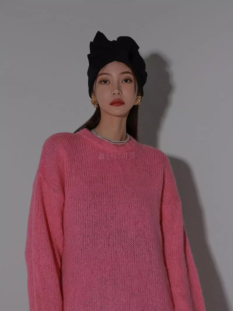 Auver_Fit - Korean Women Fashion - #momslook - Super Alpaca Round Knit Tee - 3