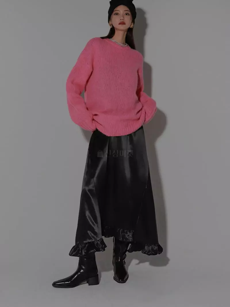 Auver_Fit - Korean Women Fashion - #momslook - Super Alpaca Round Knit Tee - 5