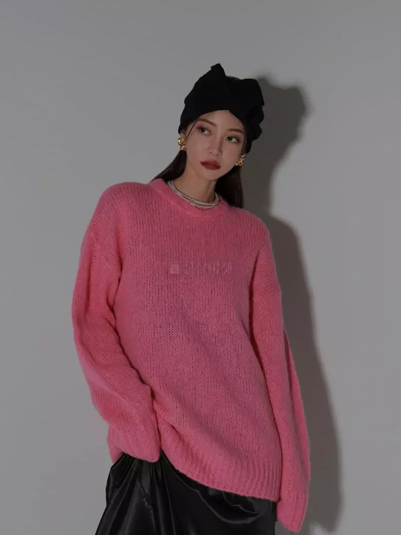 Auver_Fit - Korean Women Fashion - #momslook - Super Alpaca Round Knit Tee - 7