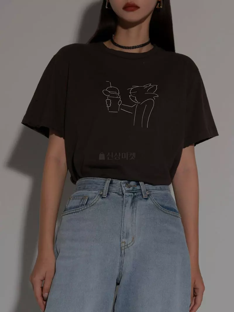 Auver_Fit - Korean Women Fashion - #momslook - Peach Tee
