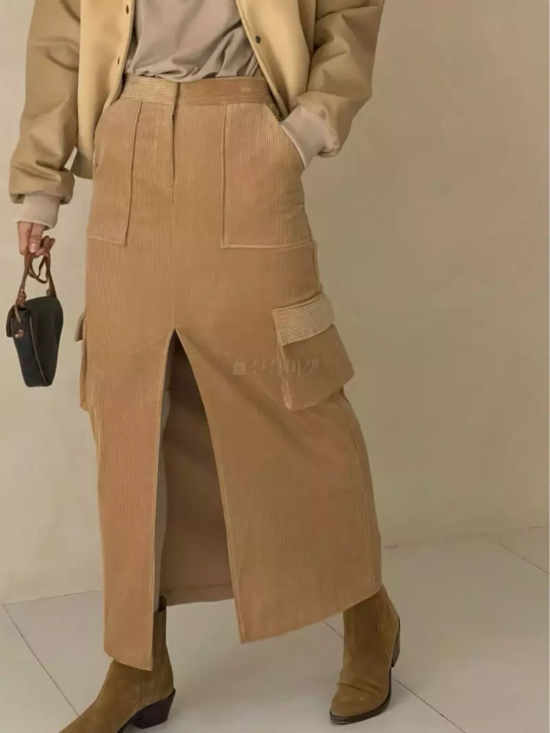 Auver_Fit - Korean Women Fashion - #momslook - Rib Cargo Skirt - 6