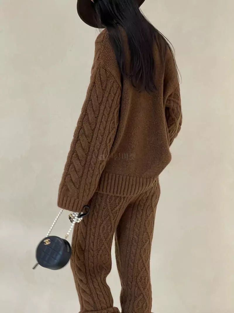 Auver_Fit - Korean Women Fashion - #momslook - Fisher Round Knit Tee - 6