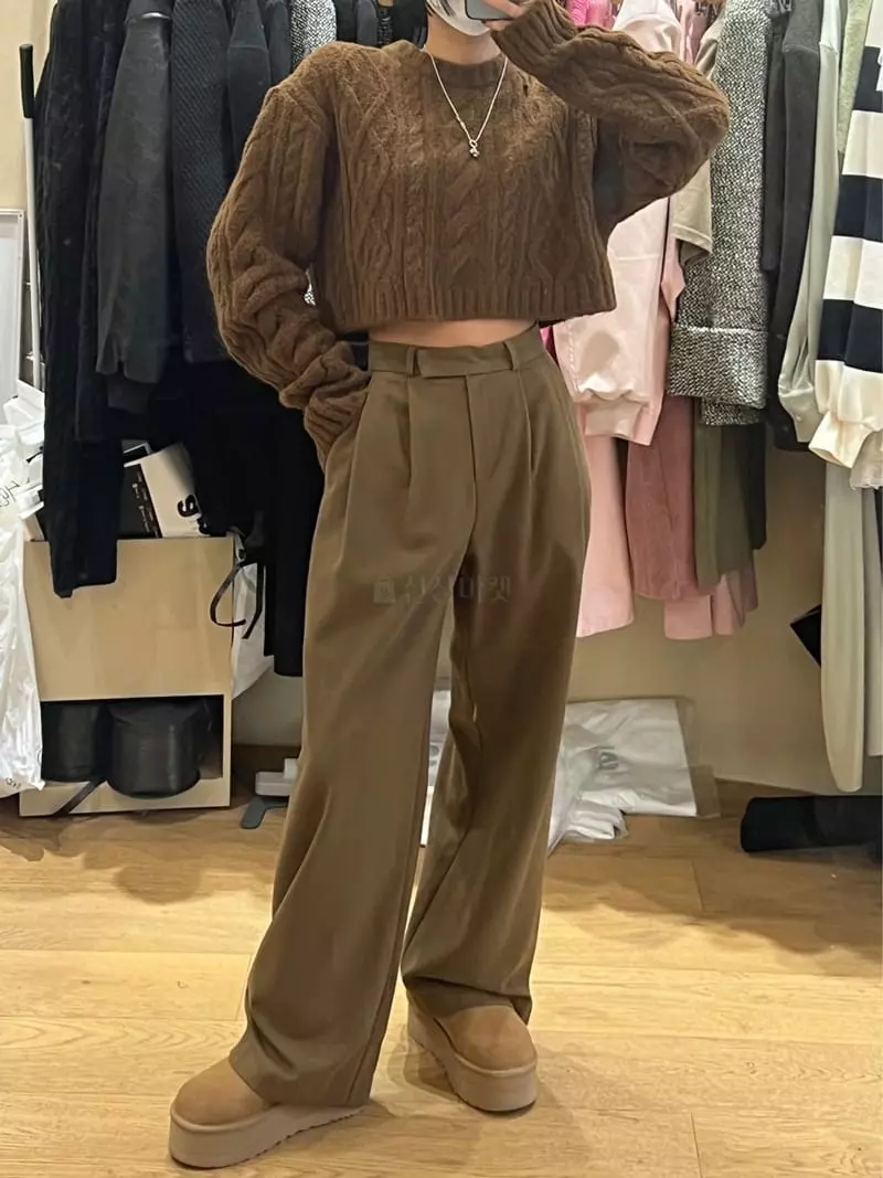 Auver_Fit - Korean Women Fashion - #momslook - Fisher Under Boop Knit Tee - 5
