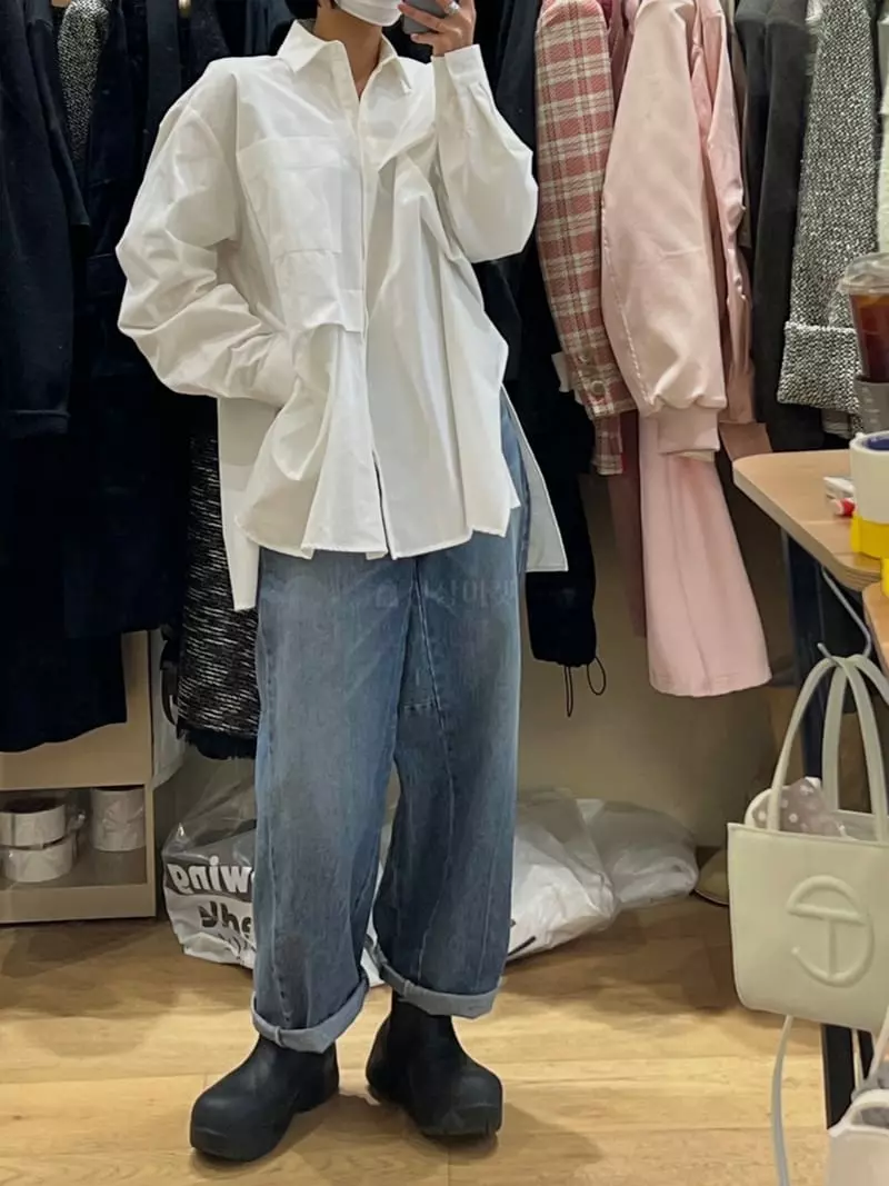Auver_Fit - Korean Women Fashion - #momslook - Peach Pintuck Shirt - 12
