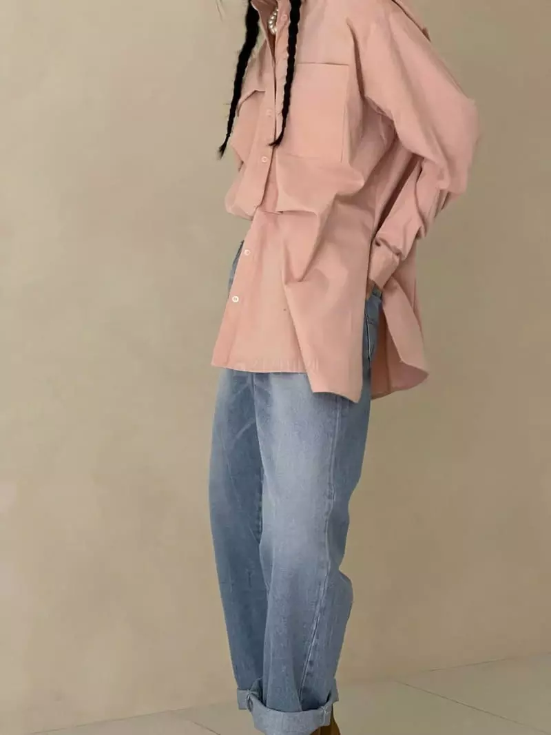 Auver_Fit - Korean Women Fashion - #shopsmall - Peach Pintuck Shirt