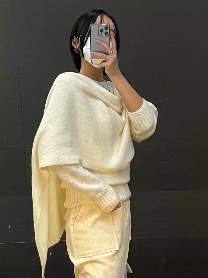Auver_Fit - Korean Women Fashion - #thelittlethings - Mufffler Knit Tee - 10