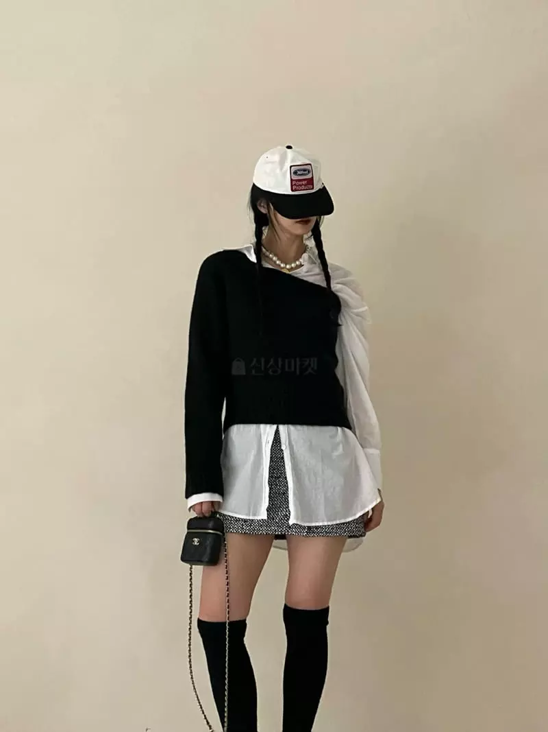 Auver_Fit - Korean Women Fashion - #thelittlethings - One Shoulder Knit Tee - 8