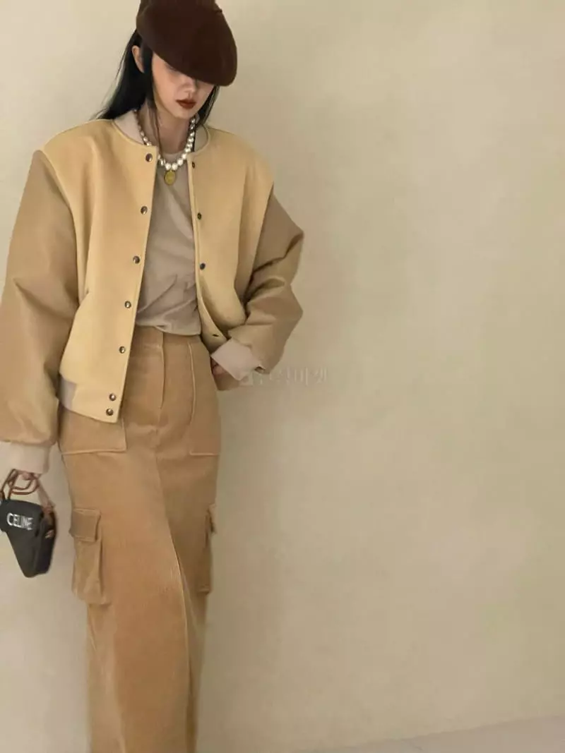 Auver_Fit - Korean Women Fashion - #womensfashion - Mosic Baseball Jumper - 3