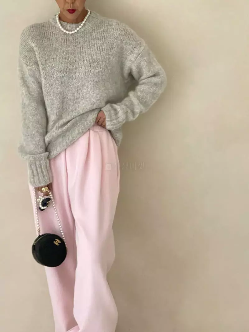 Auver_Fit - Korean Women Fashion - #womensfashion - Super Alpaca Round Knit Tee - 10