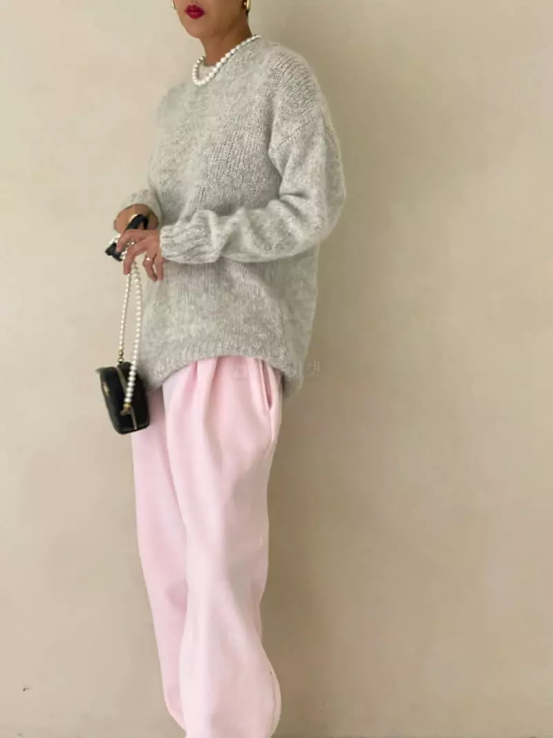 Auver_Fit - Korean Women Fashion - #womensfashion - Super Alpaca Round Knit Tee - 12