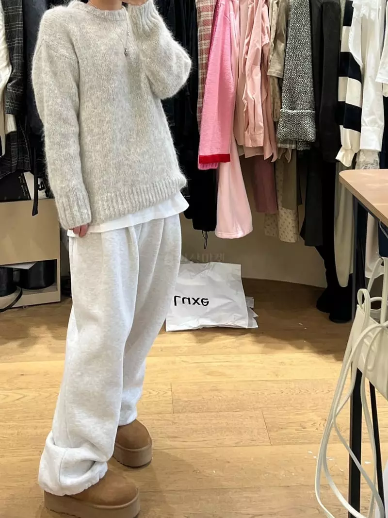 Auver_Fit - Korean Women Fashion - #womensfashion - Super Alpaca Round Knit Tee - 2