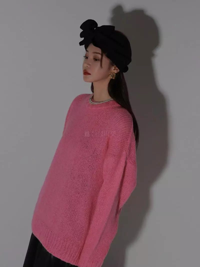 Auver_Fit - Korean Women Fashion - #womensfashion - Super Alpaca Round Knit Tee - 8