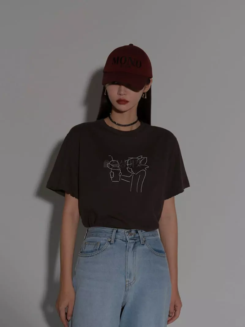 Auver_Fit - Korean Women Fashion - #womensfashion - Peach Tee - 2