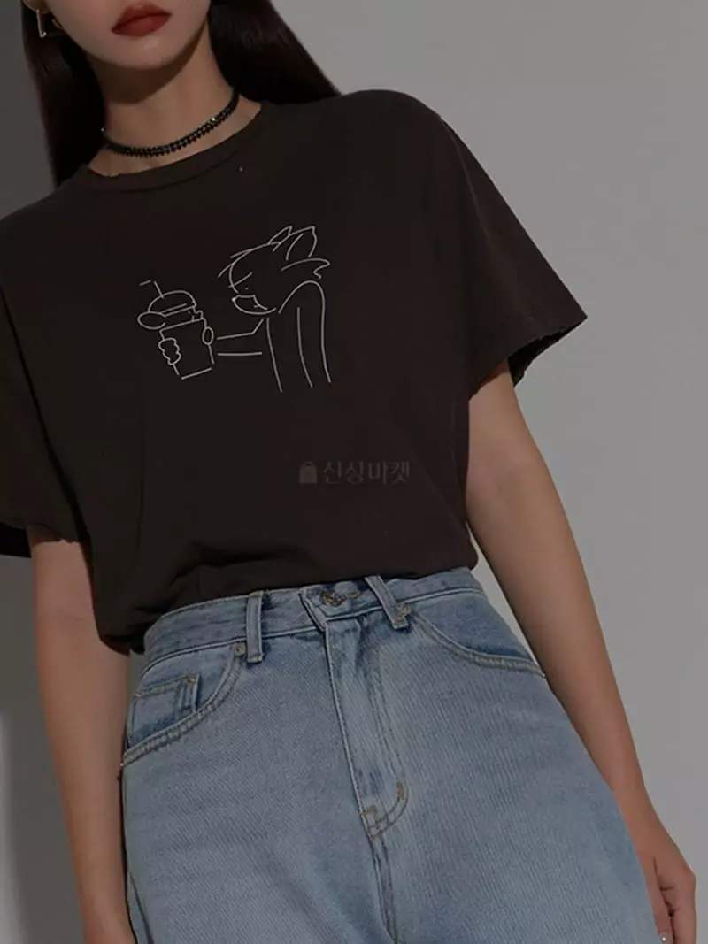 Auver_Fit - Korean Women Fashion - #momslook - Peach Tee - 4