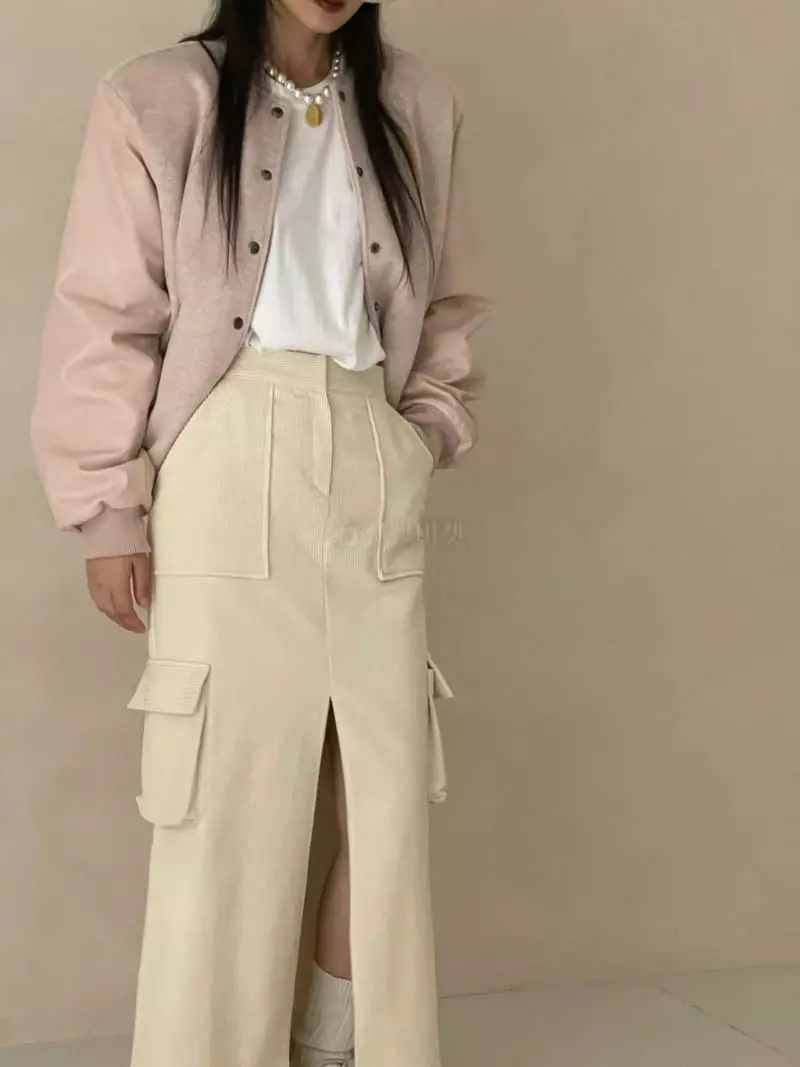 Auver_Fit - Korean Women Fashion - #womensfashion - Rib Cargo Skirt