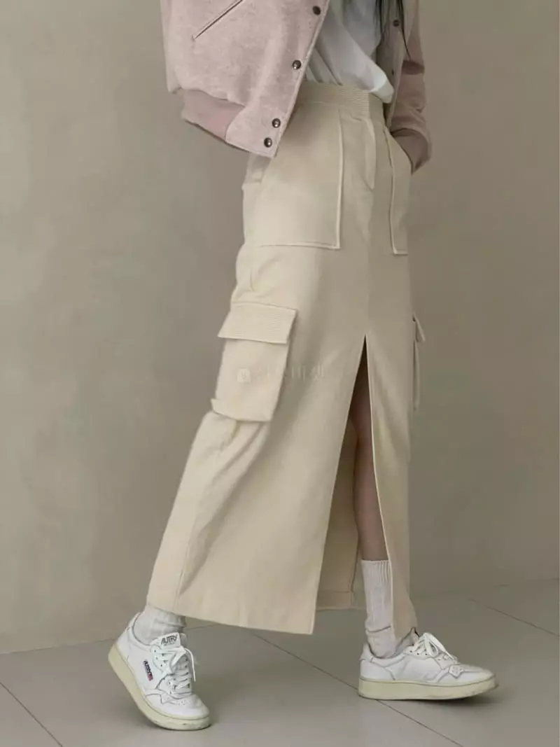 Auver_Fit - Korean Women Fashion - #womensfashion - Rib Cargo Skirt - 5