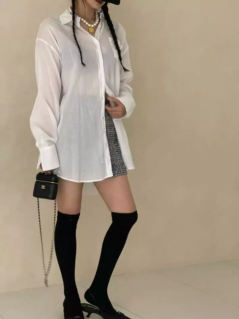 Auver_Fit - Korean Women Fashion - #womensfashion - Lay Long Shirt - 3