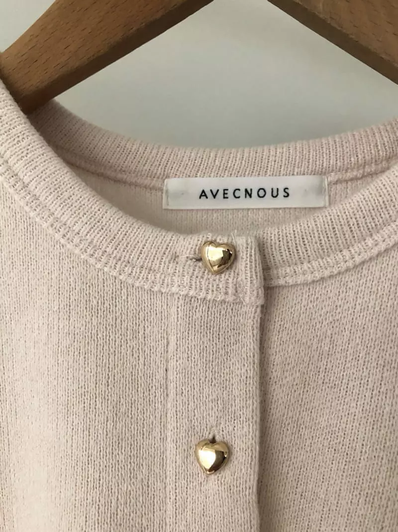 Avecnous - Korean Women Fashion - #momslook - Heart Button Set