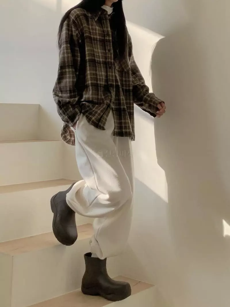 Avecnous - Korean Women Fashion - #momslook - Paul check Shirt - 12