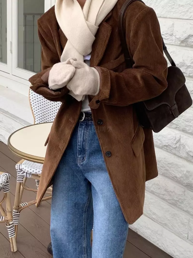 Avecnous - Korean Women Fashion - #momslook - Corduroy Jacket - 5