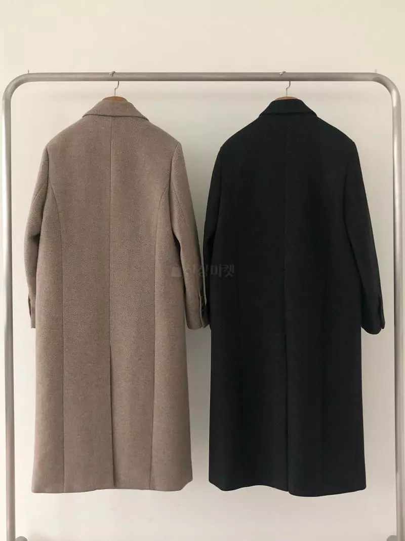 Avecnous - Korean Women Fashion - #momslook - Stitch Herringbone Coat - 3