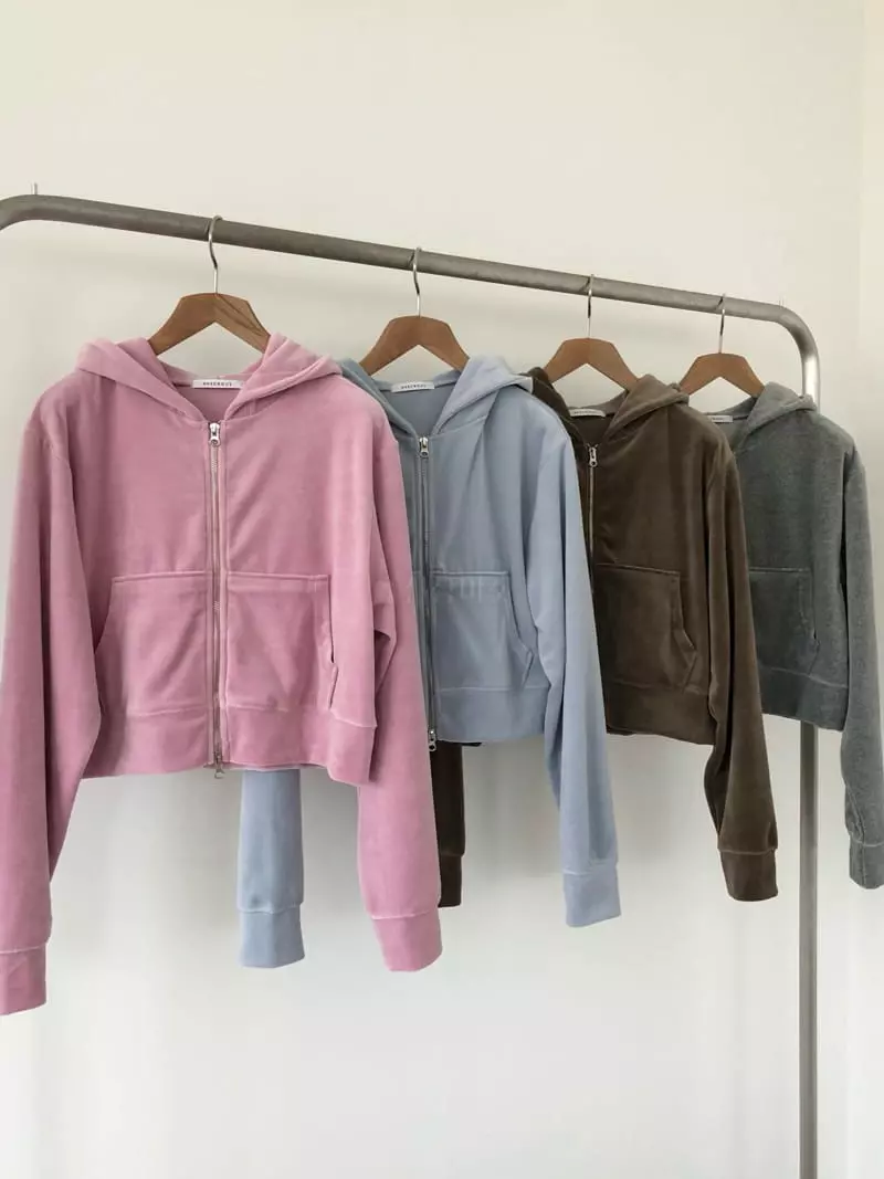 Avecnous - Korean Women Fashion - #momslook - Beri Crop Hoody Zip-up - 2