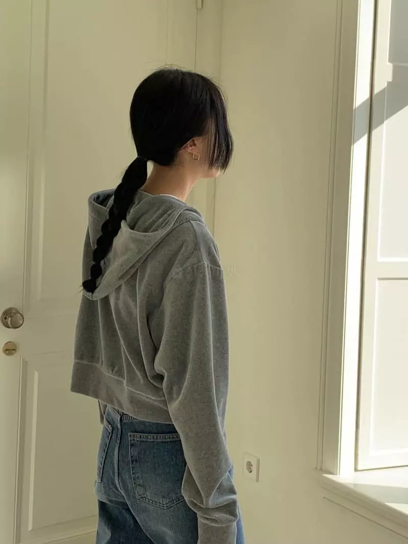 Avecnous - Korean Women Fashion - #momslook - Beri Crop Hoody Zip-up - 6