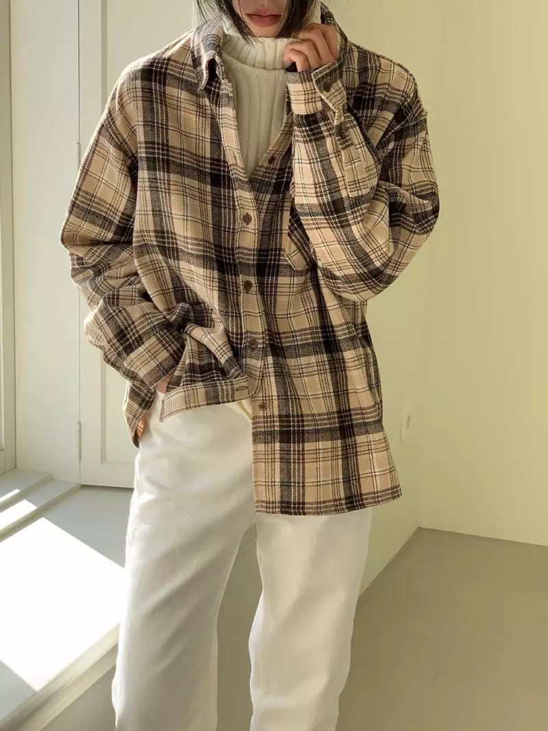 Avecnous - Korean Women Fashion - #restrostyle - Paul check Shirt - 5