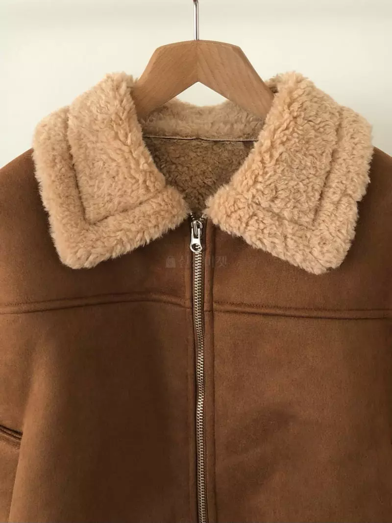 Avecnous - Korean Women Fashion - #restrostyle - Crop Mustang Jacket