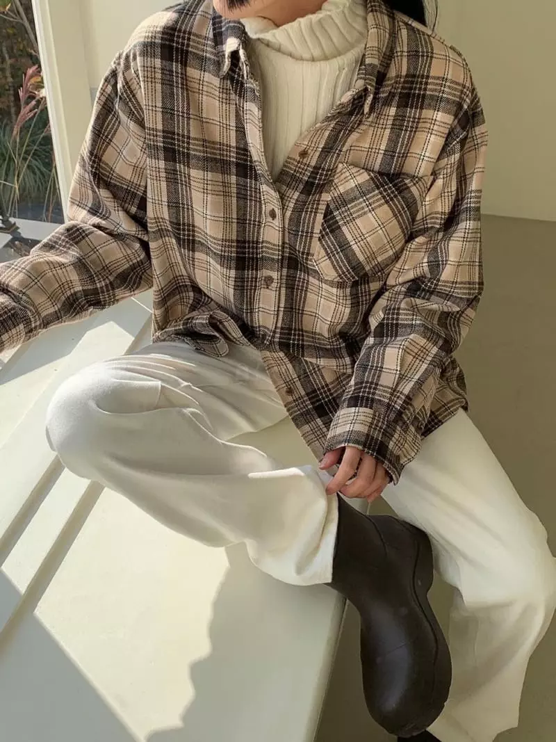 Avecnous - Korean Women Fashion - #romanticstyle - Paul check Shirt - 6