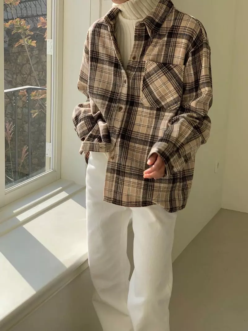 Avecnous - Korean Women Fashion - #thatsdarling - Paul check Shirt - 8