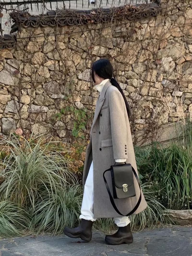 Avecnous - Korean Women Fashion - #womensfashion - Stitch Herringbone Coat - 10
