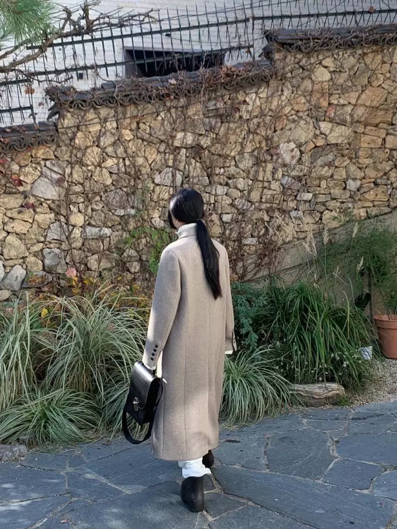 Avecnous - Korean Women Fashion - #womensfashion - Stitch Herringbone Coat - 12