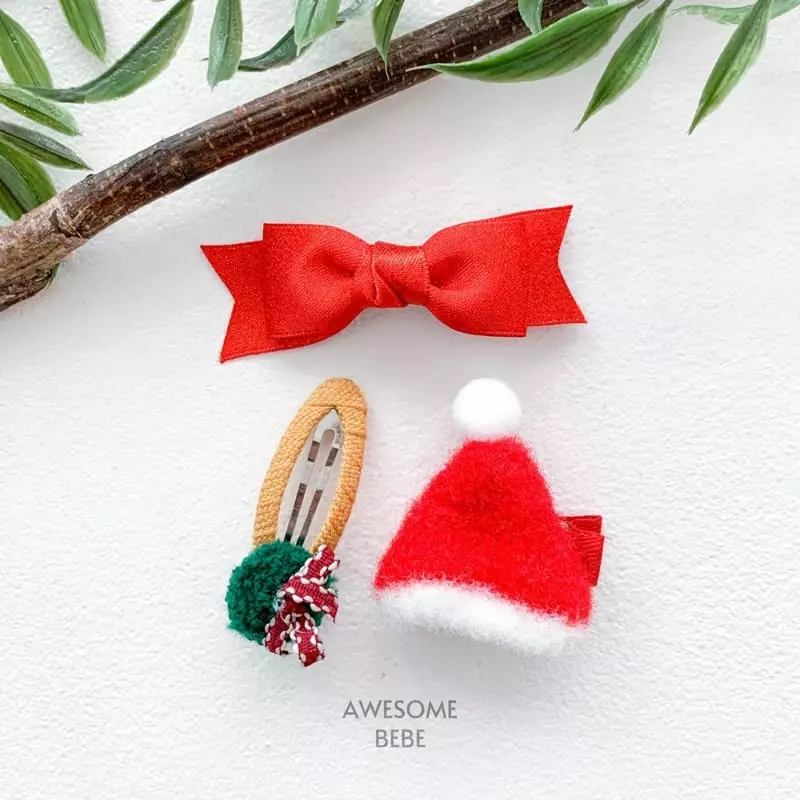 Awesome Bebe - Korean Children Fashion - #Kfashion4kids - Christmas Hairpin Set - 9
