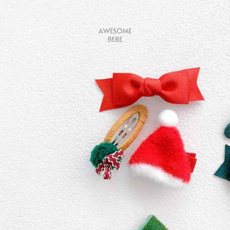 Awesome Bebe - Korean Children Fashion - #childrensboutique - Christmas Hairpin Set - 2