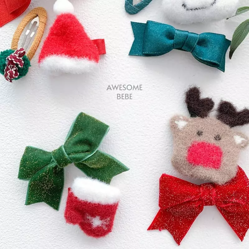 Awesome Bebe - Korean Children Fashion - #designkidswear - Christmas Hairpin Set - 4
