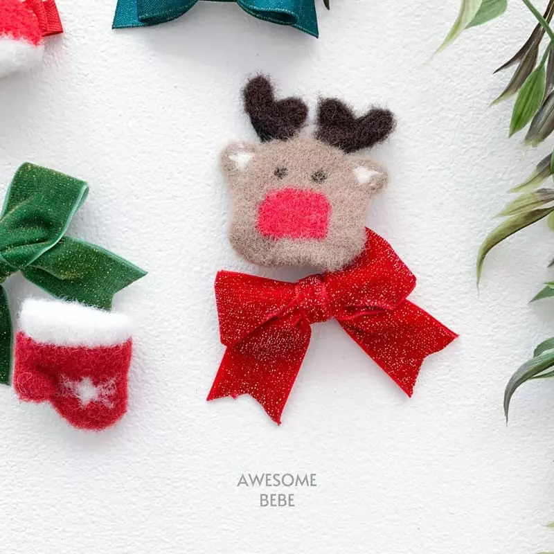Awesome Bebe - Korean Children Fashion - #fashionkids - Christmas Hairpin Set - 5