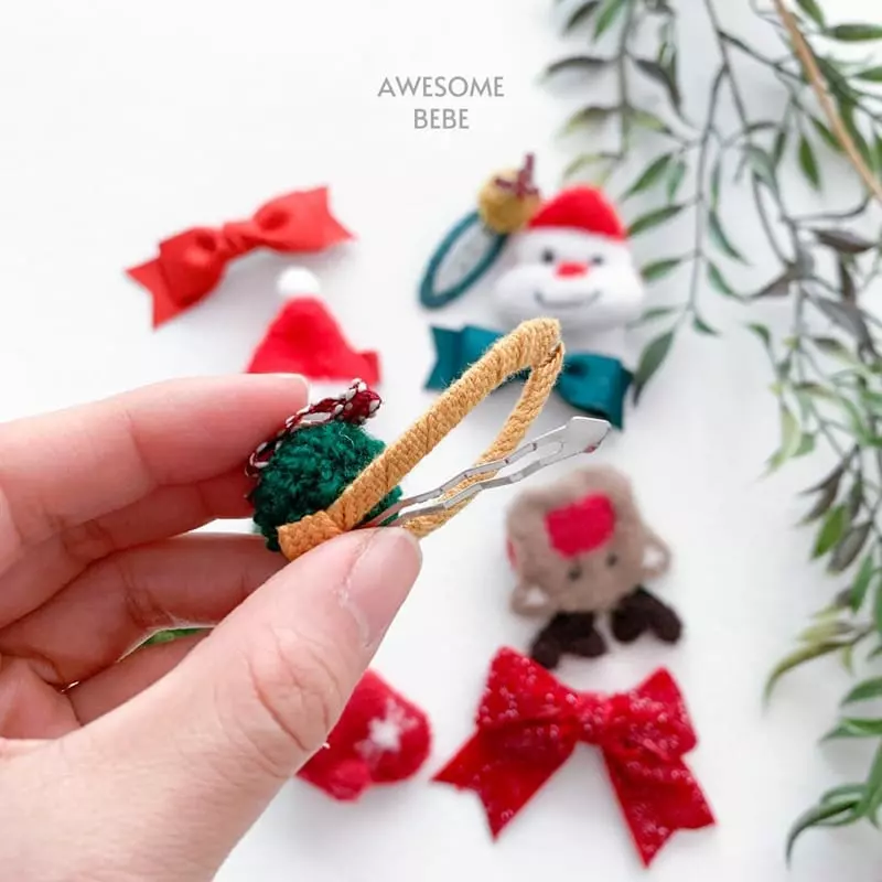 Awesome Bebe - Korean Children Fashion - #kidsshorts - Christmas Hairpin Set - 6
