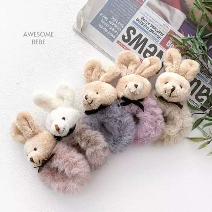 Awesome Bebe - Korean Children Fashion - #kidsstore - Fluffy Hairring [randomly Color Set of 5] - 2