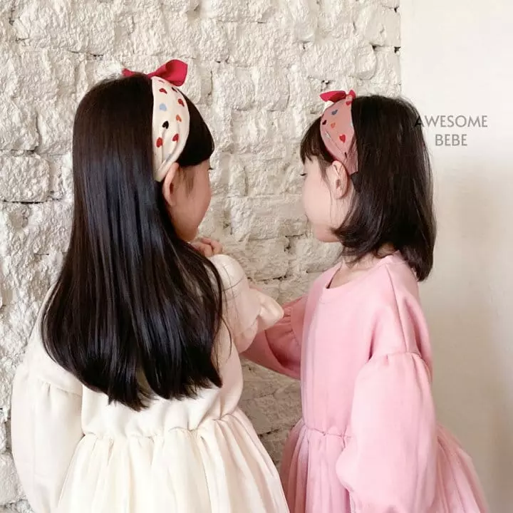 Awesome Bebe - Korean Children Fashion - #kidzfashiontrend - Heart Ribbon Hairband - 2