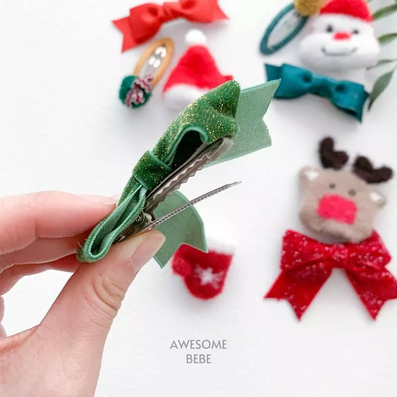 Awesome Bebe - Korean Children Fashion - #kidzfashiontrend - Christmas Hairpin Set - 8
