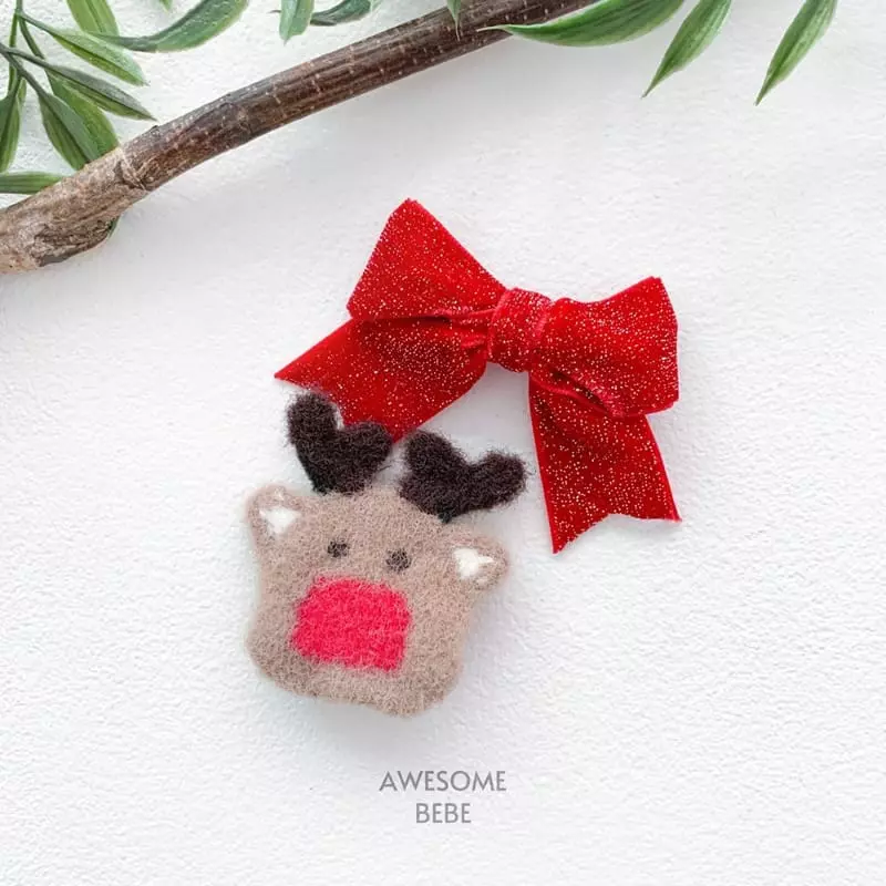 Awesome Bebe - Korean Children Fashion - #littlefashionista - Christmas Hairpin Set - 10
