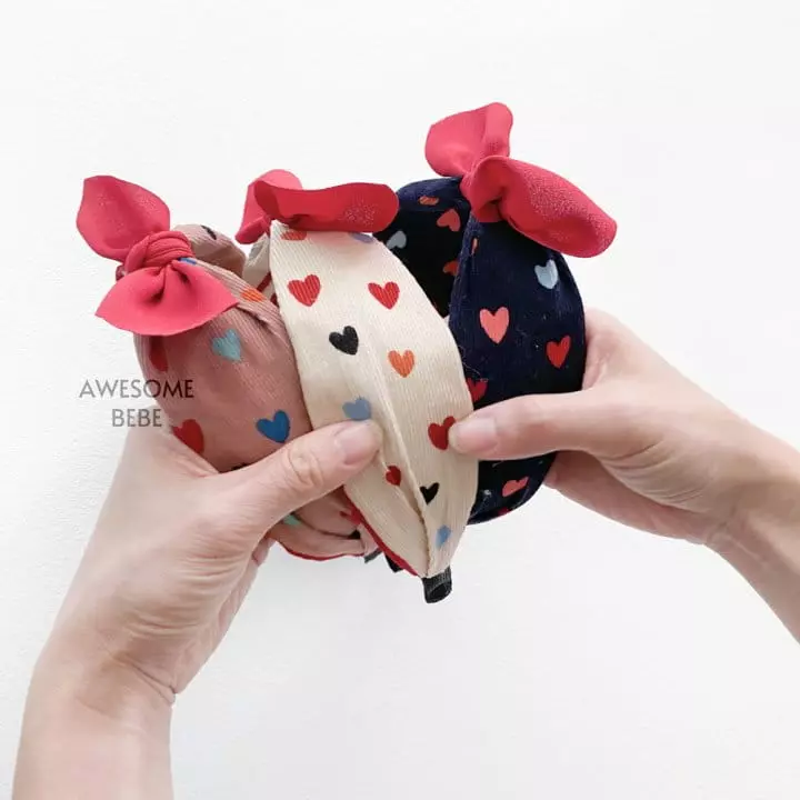 Awesome Bebe - Korean Children Fashion - #minifashionista - Heart Ribbon Hairband - 6