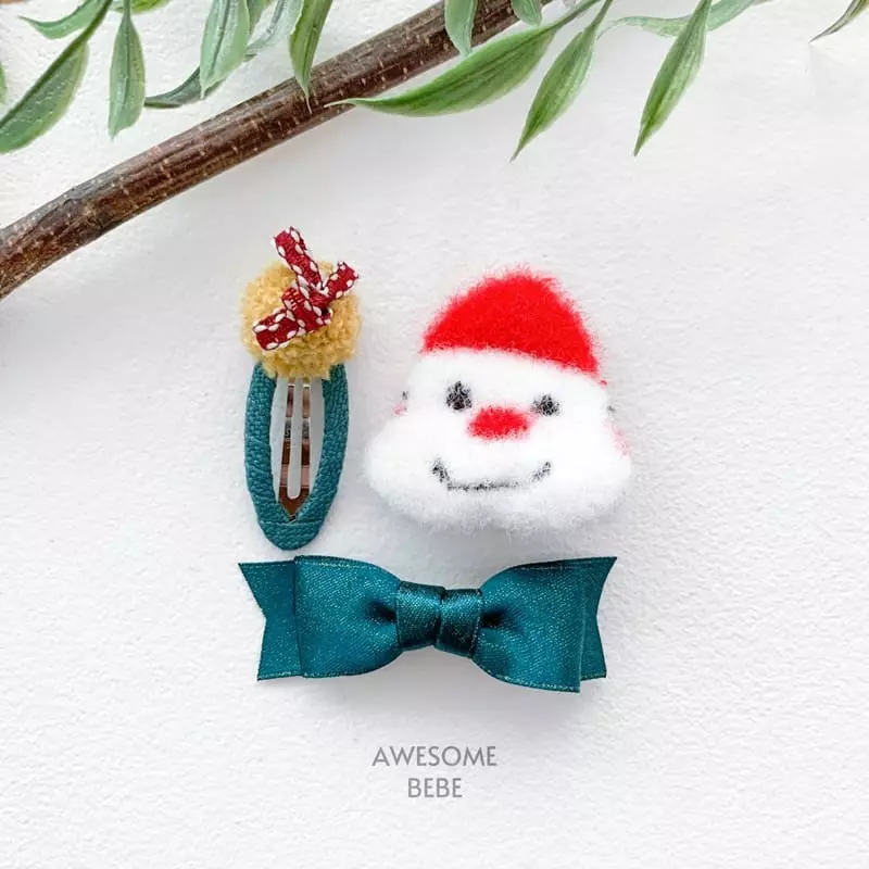 Awesome Bebe - Korean Children Fashion - #minifashionista - Christmas Hairpin Set - 12