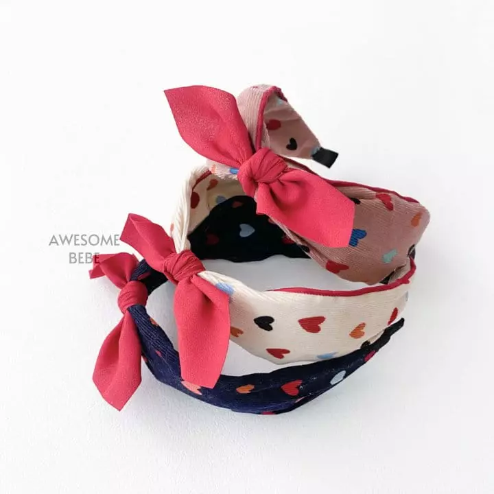 Awesome Bebe - Korean Children Fashion - #prettylittlegirls - Heart Ribbon Hairband - 7