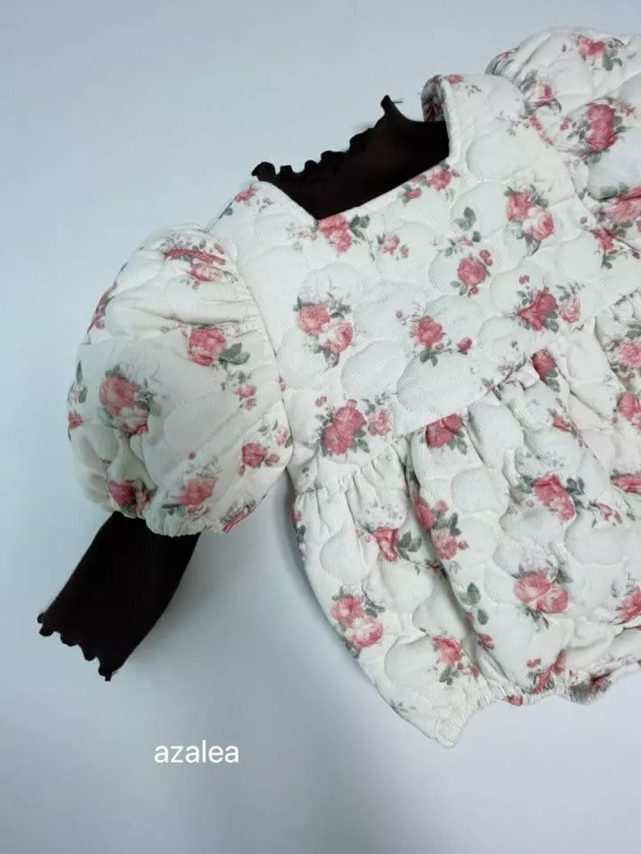 Azalea - Korean Baby Fashion - #babyoutfit - Rose Quilting Bodysuit - 3