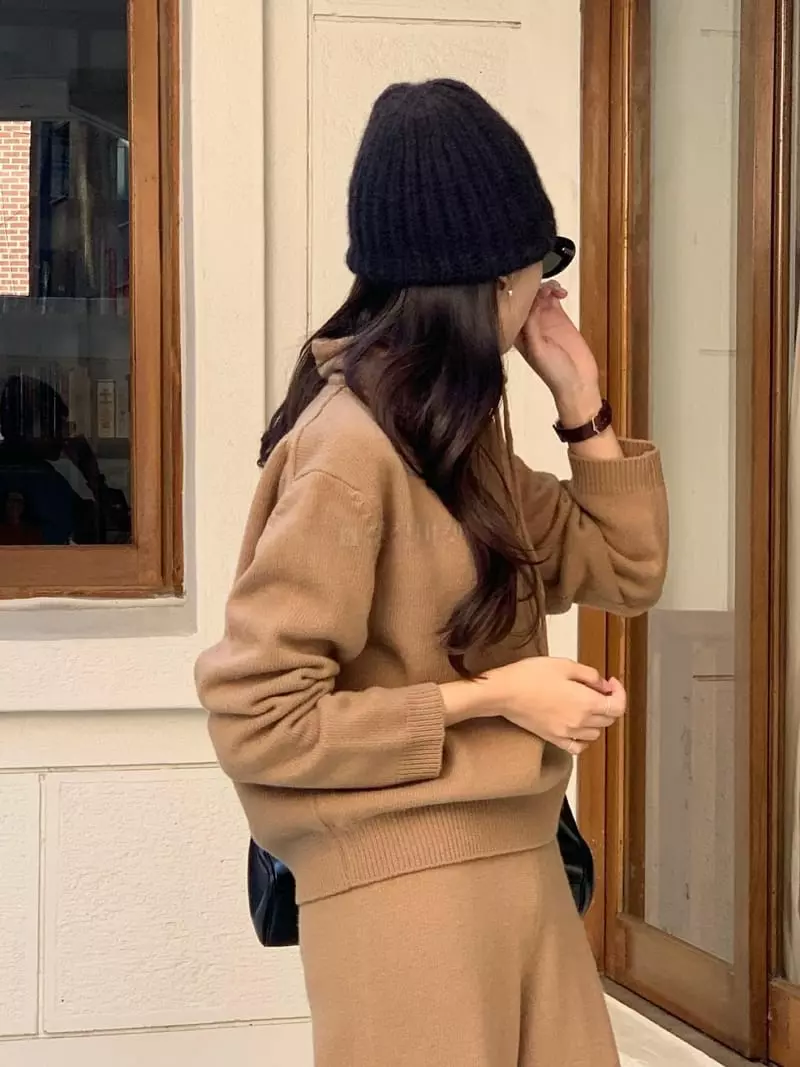 Baking Powder - Korean Women Fashion - #pursuepretty - Bow Turtleneck Knit Tee - 6