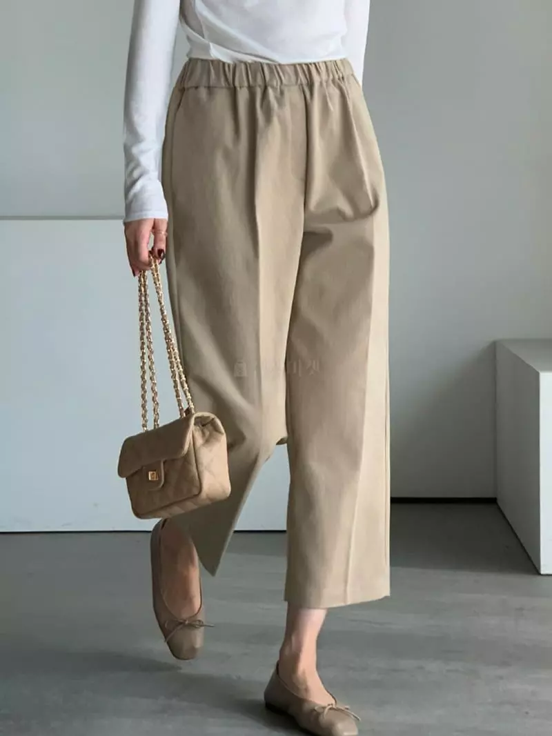 Baribari - Korean Women Fashion - #momslook - Peach Banding Pants